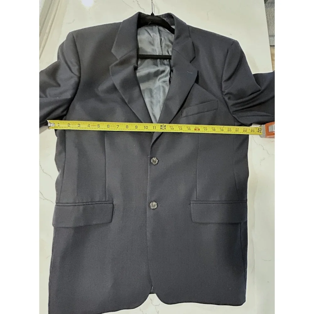 Ralph Lauren Mens 42R Navy Blue 100% Wool Blazer‎ Sport Coat Made Canada Preppy
